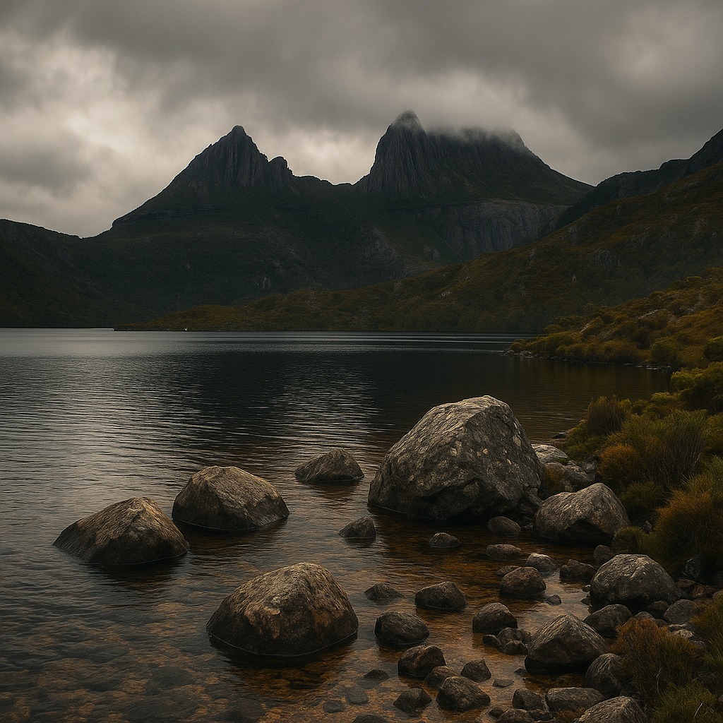 Iconic peaks reflected in a highland lake