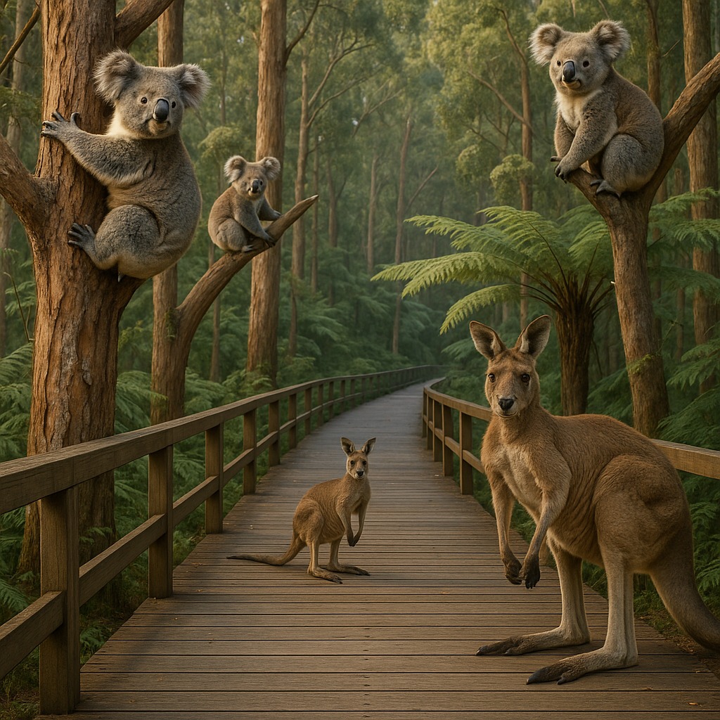 Koala resting in native bushland setting