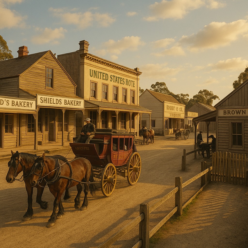 Heritage streetscape at Sovereign Hill in Ballarat